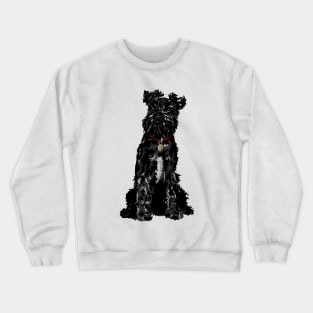 Dennis the Black Miniature Schnauzer Dog Sitting Crewneck Sweatshirt